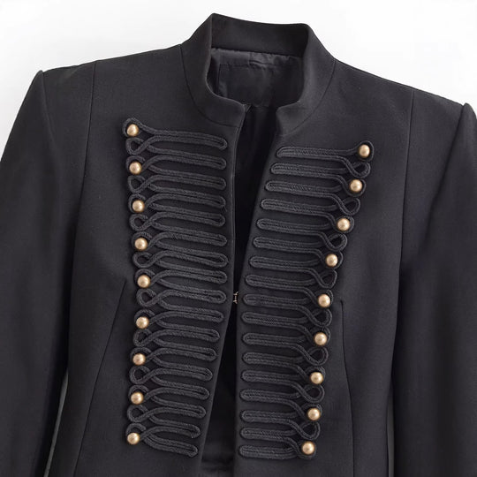 Damen 40+ taillierter Militärblazer mit Kordel- und Zierknopfdetails Nord Taschen