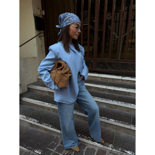 Damen Oversized-Longblazer mit kastiger Silhouette, soften Schultern und verlängertem Schnitt Nord Taschen