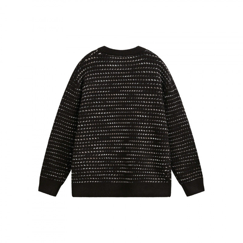 Unisex Feinstrickpullover mit strukturierter Streifenoptik und Rundhalsausschnitt Nord Taschen