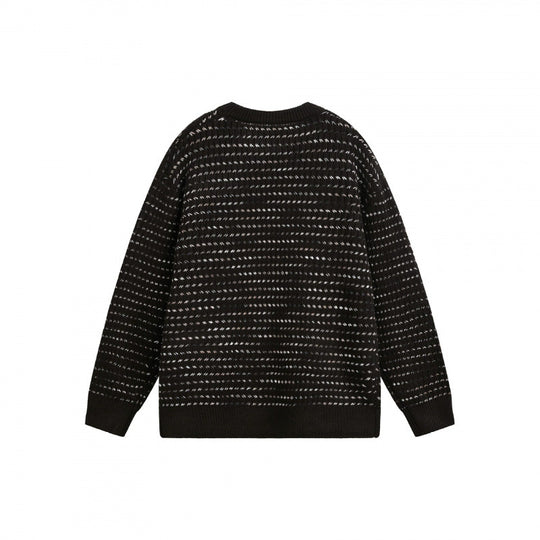 Unisex Feinstrickpullover mit strukturierter Streifenoptik und Rundhalsausschnitt Nord Taschen