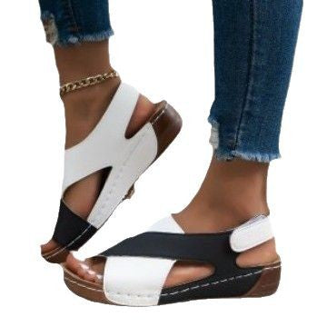 Damen  orthopädische Keilsandalen mit Memory-Foam und verstellbarem Fersenriemen Nord Taschen