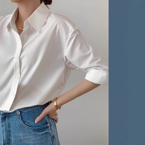 Damen Stilvolle Oversized Bluse Nord Taschen