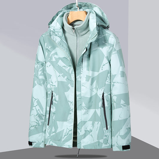 Damen zweilagige Softshelljacke mit abnehmbarer Fleece-Innenjacke und Kapuze Nord Taschen