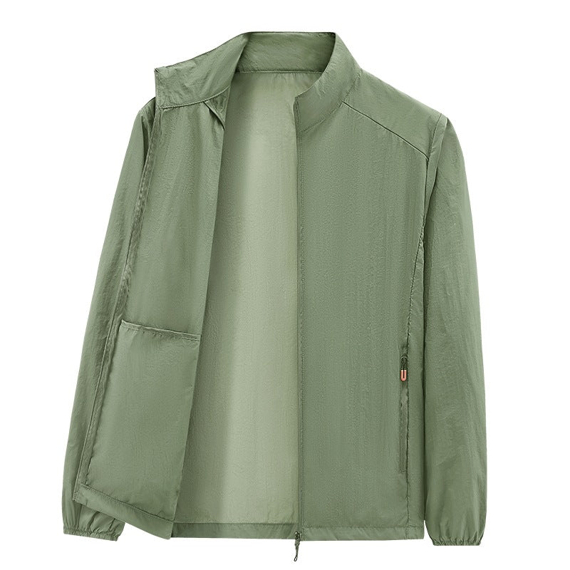 Herren Ultraleichte packbare Windjacke mit Innenfach, Stehkragen & Reißverschlusstaschen Nord Taschen