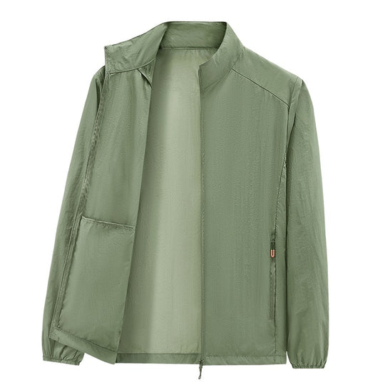 Herren Ultraleichte packbare Windjacke mit Innenfach, Stehkragen & Reißverschlusstaschen Nord Taschen