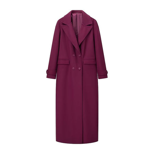 Damen Maxilanger zweireihiger Mantel mit Oversize-Revers und Ärmelriegeln Nord Taschen