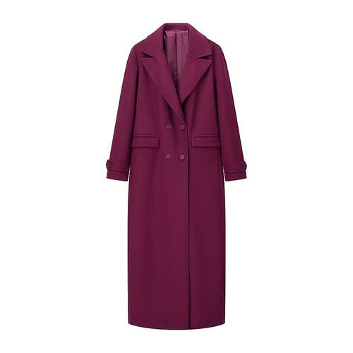 Damen Maxilanger zweireihiger Mantel mit Oversize-Revers und Ärmelriegeln Nord Taschen