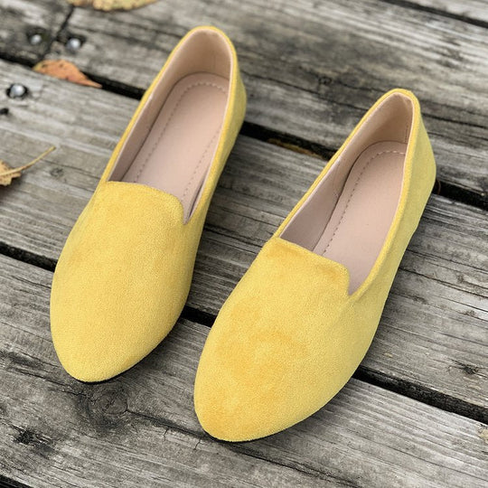 Damen flache Ballerinas aus hochwertigem Wildleder mit elastischem Einstieg und rutschfester Sohle - Vittorelli