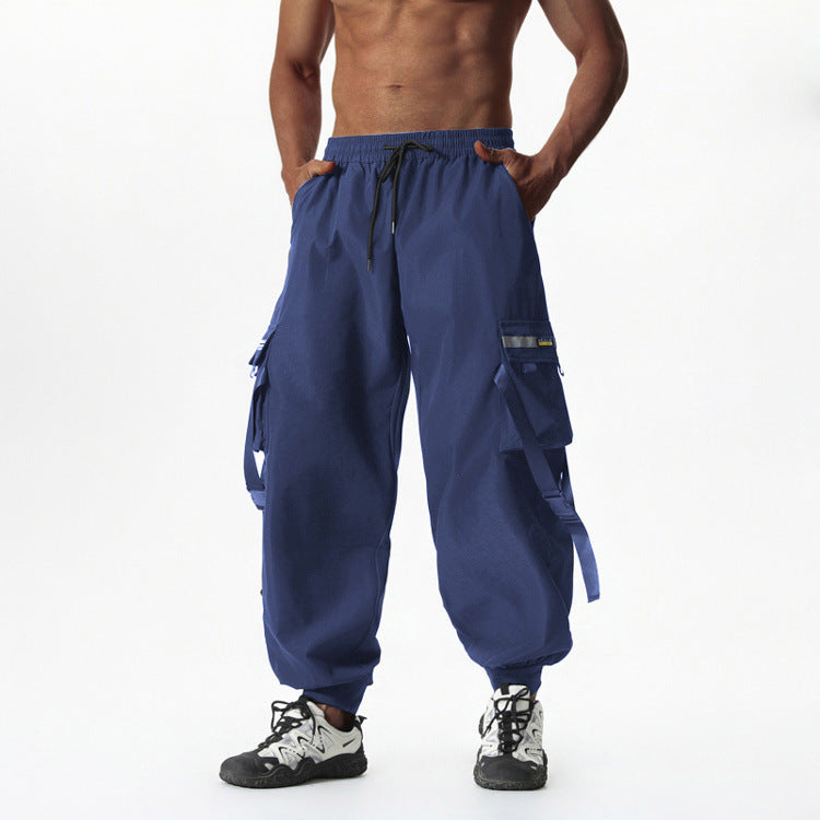 Herren Utility-Cargo-Jogginghose mit Tunnelzug, Beinschnallen & Mehrfachtaschen Nord Taschen