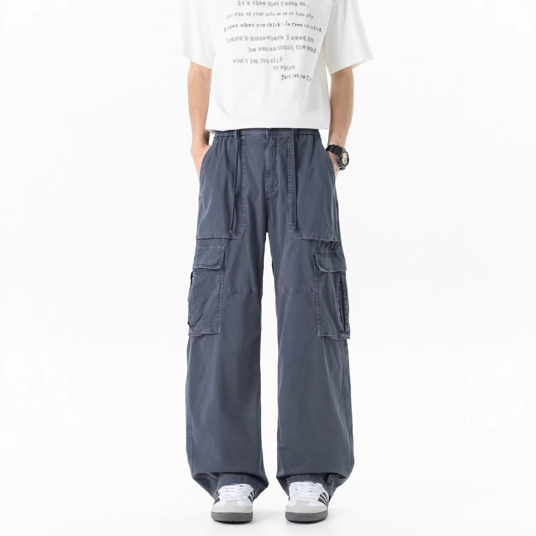 Herren Extraweite Utility-Cargo-Hose im Baggy‑Cut mit elastischem Bund und Mehrfachklappentaschen Nord Taschen