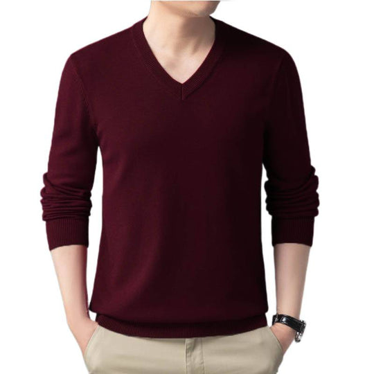 Herren Feiner V‑Ausschnitt Feinstrickpullover in schlanker Passform Nord Taschen