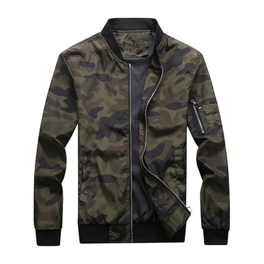 Herren Camouflage-Bomberjacke mit Ärmeltasche, elastischen Bündchen und leichter Windbreaker-Qualität Nord Taschen