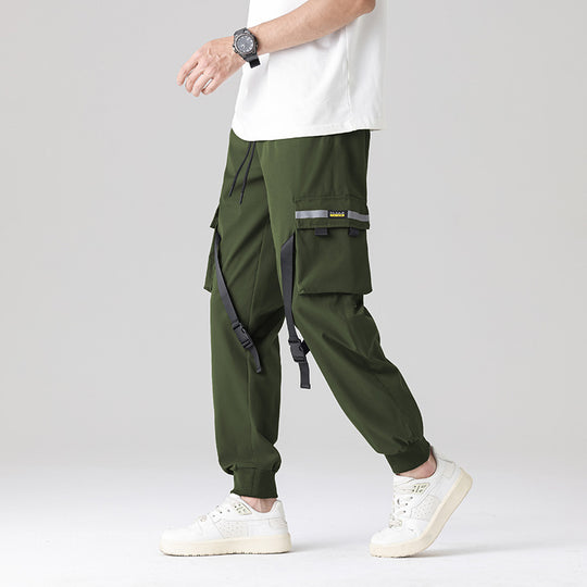 Herren Tech‑Utility Cargohose mit multifunktionalen Beintaschen, verstellbaren Gurtbändern & elastischen Bündchen Nord Taschen
