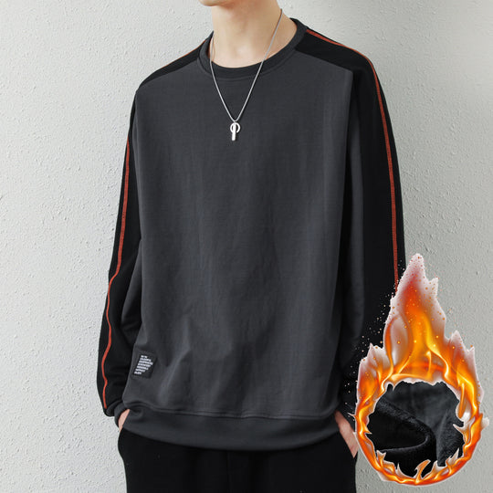 Herren Oversize-Sweatshirt mit kontrastierenden Ärmeln, Flachnaht-Details und Rippbündchen Nord Taschen