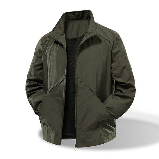 Herren Leichte Windbreaker-Outdoorjacke mit Stehkragen, Zweiwege-Reißverschluss und verdeckten Taschen Nord Taschen