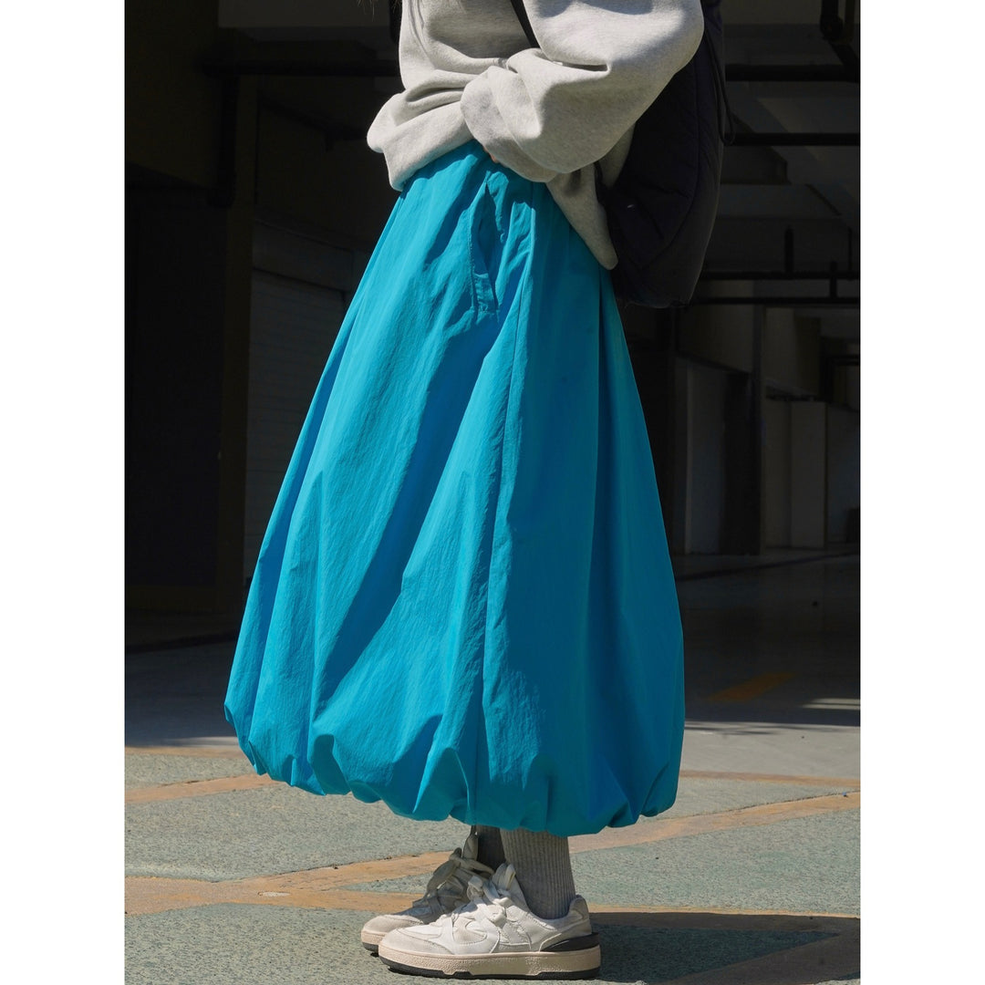 Damen Weite Ballonrock aus technischem Nylon mit elastischem Bund Nord Taschen