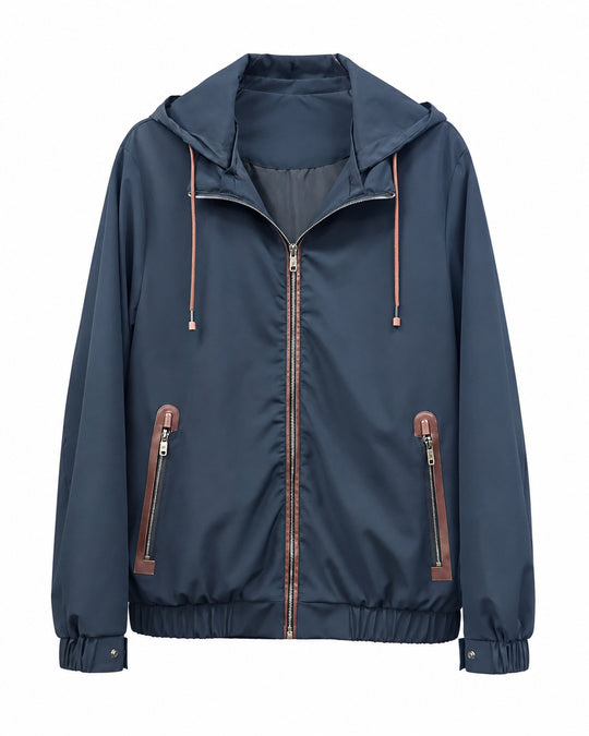 Herren Leichte Softshell‑Hoodiejacke mit wasserabweisender Außenlage, Lederapplikationen und Reißverschlusstaschen Nord Taschen