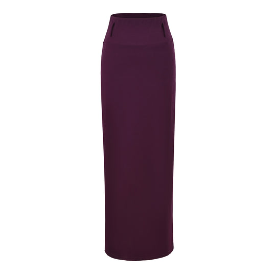 Damen Maxi-Bleistiftrock aus Stretch‑Jersey mit hohem Umschlagbund Nord Taschen