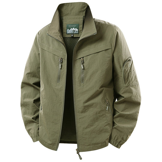 Herren Leichte Funktions‑Jacke mit Mesh‑Futter und Mehrfach‑Reißverschlusstaschen Nord Taschen