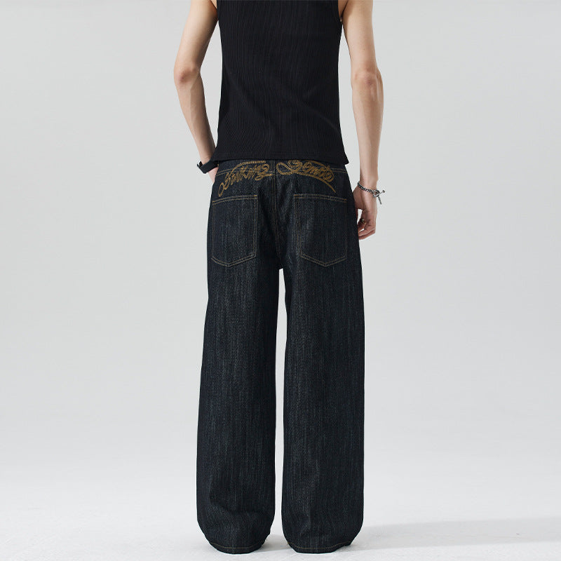 Herren Oversize-Denim-Palazzohose mit extra weitem Bein und soften Drape-Effekt Nord Taschen