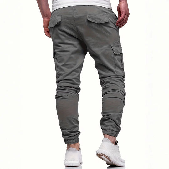 Herren Slim‑Tapered Utility‑Cargohose im Joggerstil mit Klapp- und Reißverschlusstaschen Nord Taschen