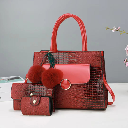 Damen Handtasche mit strukturiertem Design und abnehmbarem Zubehör Nord Taschen
