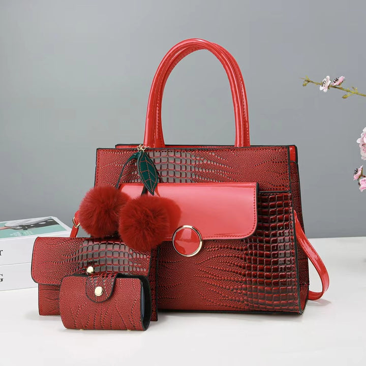 Damen Handtasche mit strukturiertem Design und abnehmbarem Zubehör Nord Taschen