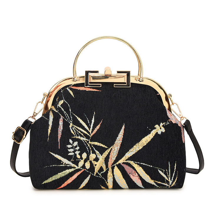 Damen elegante Handtasche mit kunstvoller Vogel-Stickerei Nord Taschen