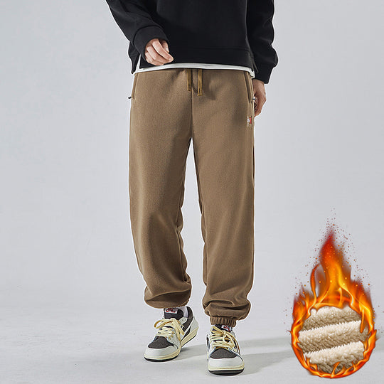 Herren Gefütterte Sweatpants mit Sherpa‑Innenfutter und elastischen Bündchen Nord Taschen