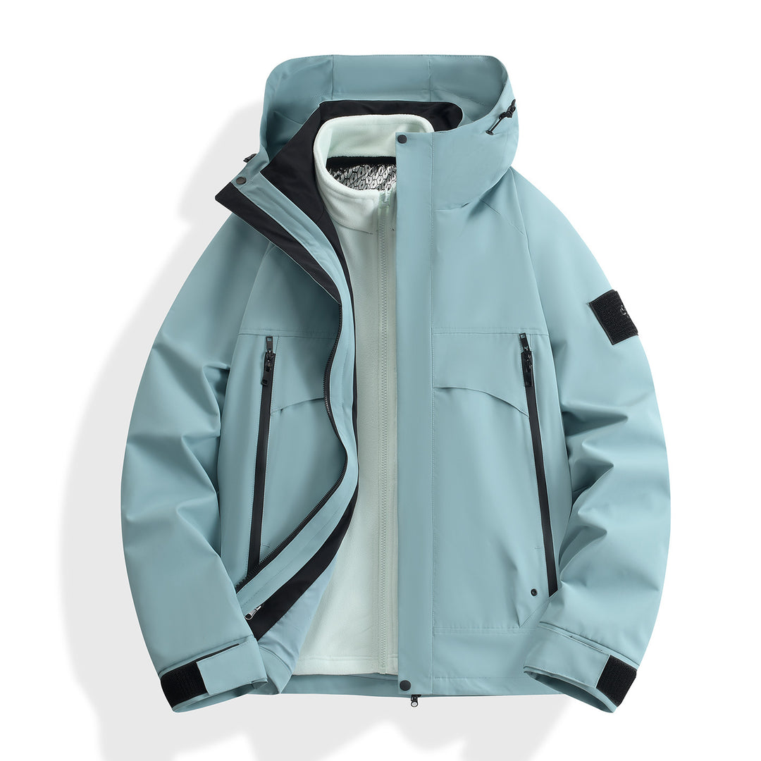 Damen wasserdichter modularer Parka mit abnehmbarer Fleece-Innenjacke und technischer Kapuze Nord Taschen