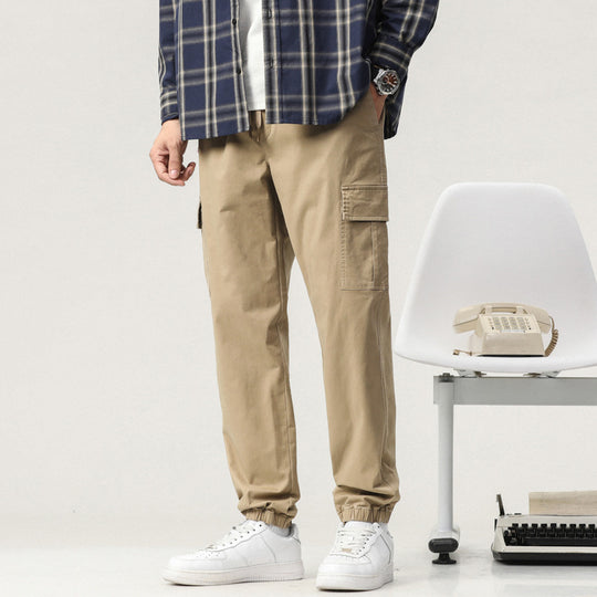 Herren Tapered Cargo-Joggerhose mit Tunnelzugbund, Klappentaschen und elastischem Knöchelabschluss Nord Taschen