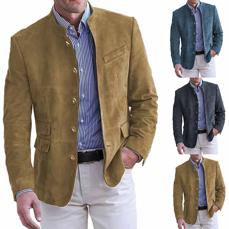 Herren elegante Wildlederjacke mit modernen Akzenten - Vittorelli
