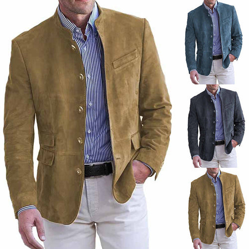 Herren elegante Wildlederjacke mit modernen Akzenten - Vittorelli