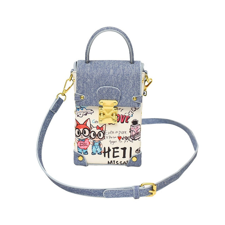 Damen Mini Bag mit Metallic-Oberfläche und Jeans-Akzenten Nord Taschen