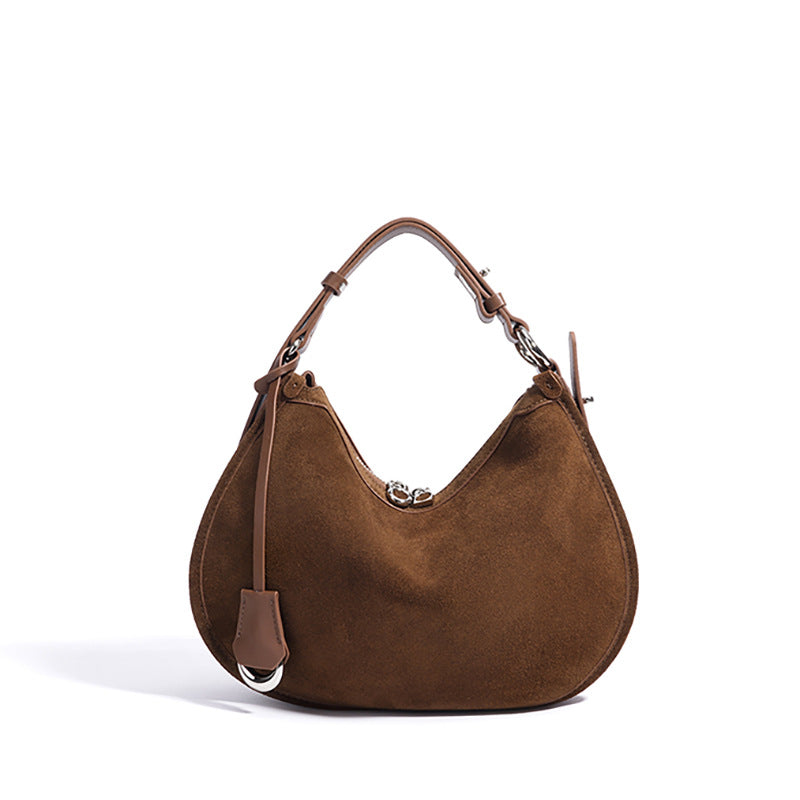 Damen handgefertigte Wildleder Hobo-Tasche mit verstellbarem Tragegurt Nord Taschen