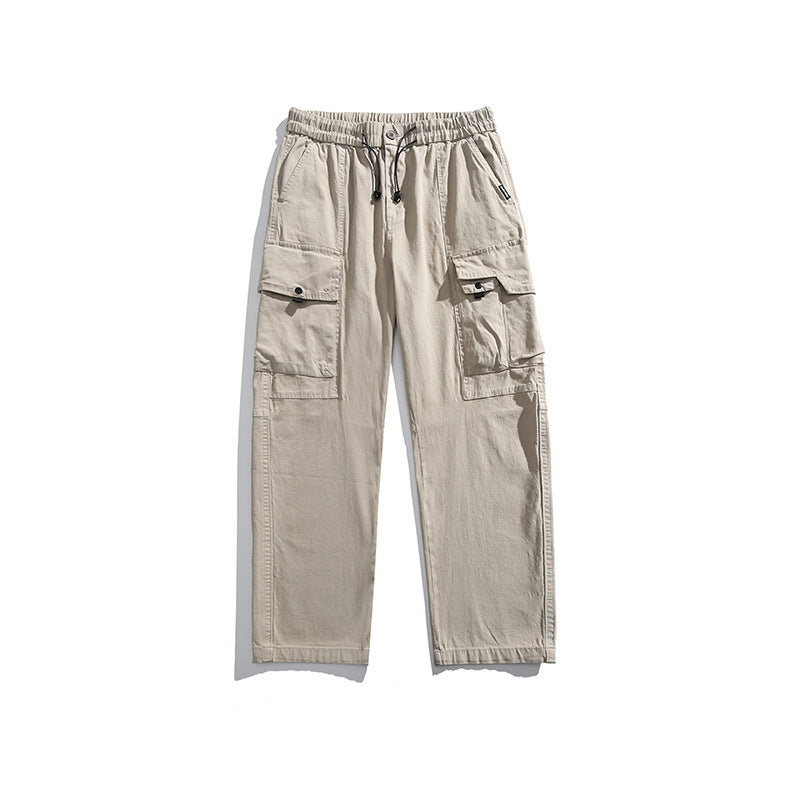 Herren Leichte Utility-Cargohose aus Baumwollmix mit Elastikbund, Kordelzug und Mehrfachtaschen Nord Taschen