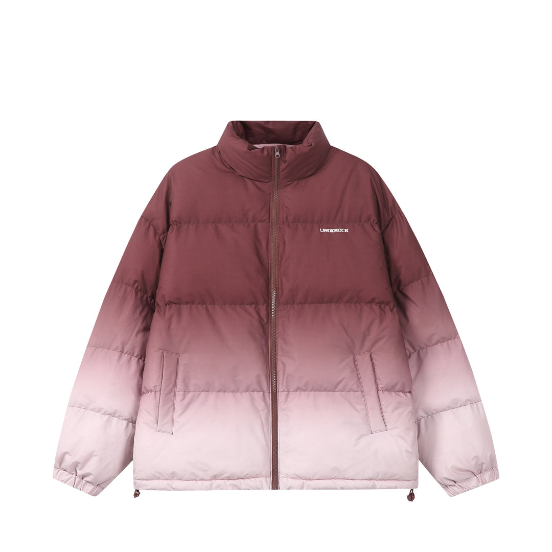 Damen Kurz geschnittene wattierte Steppjacke mit hohem Funnelkragen und Ombré-Detail Nord Taschen