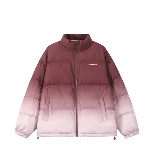 Damen Kurz geschnittene wattierte Steppjacke mit hohem Funnelkragen und Ombré-Detail Nord Taschen