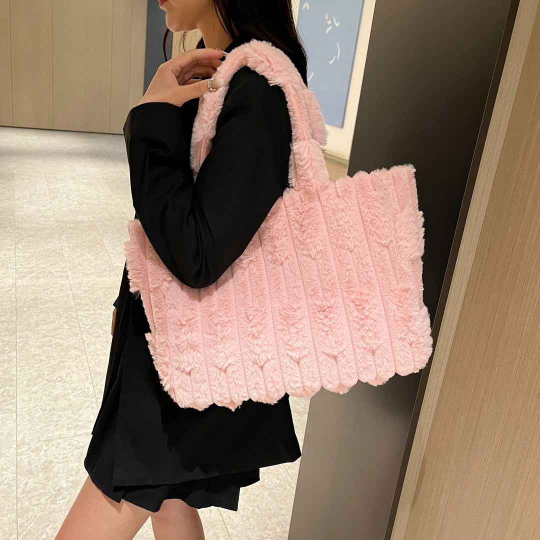 Damen flauschige Shopper Tasche Nord Taschen