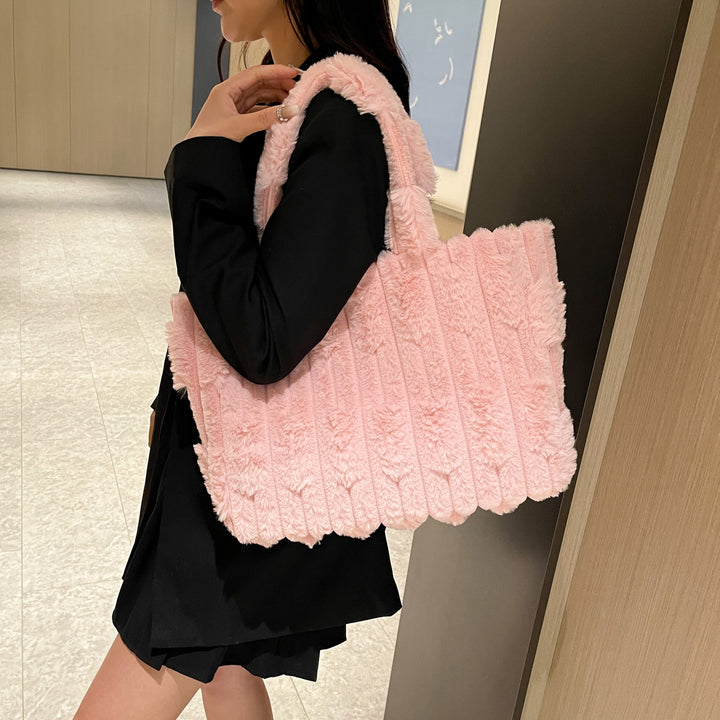 Damen flauschige Shopper Tasche Nord Taschen