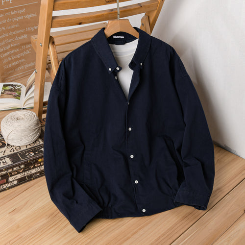 Herren Leichte Baumwoll-Utility-Jacke mit Knopfleiste und elastischem Saum Nord Taschen