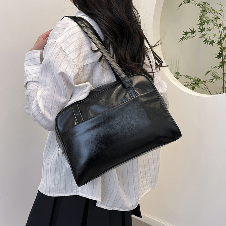 Damen elegante Shopper-Tasche mit glänzender Lederoberfläche Nord Taschen