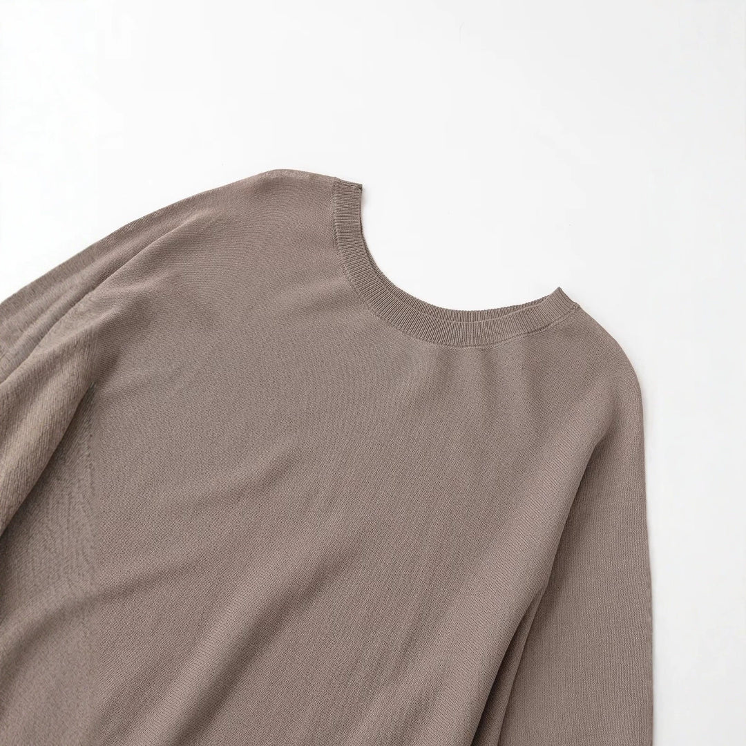 Damen Strickkleid mit überschnittenem Fledermaus-Poncho und Ballonärmeln Nord Taschen