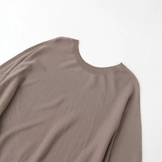 Damen Strickkleid mit überschnittenem Fledermaus-Poncho und Ballonärmeln Nord Taschen