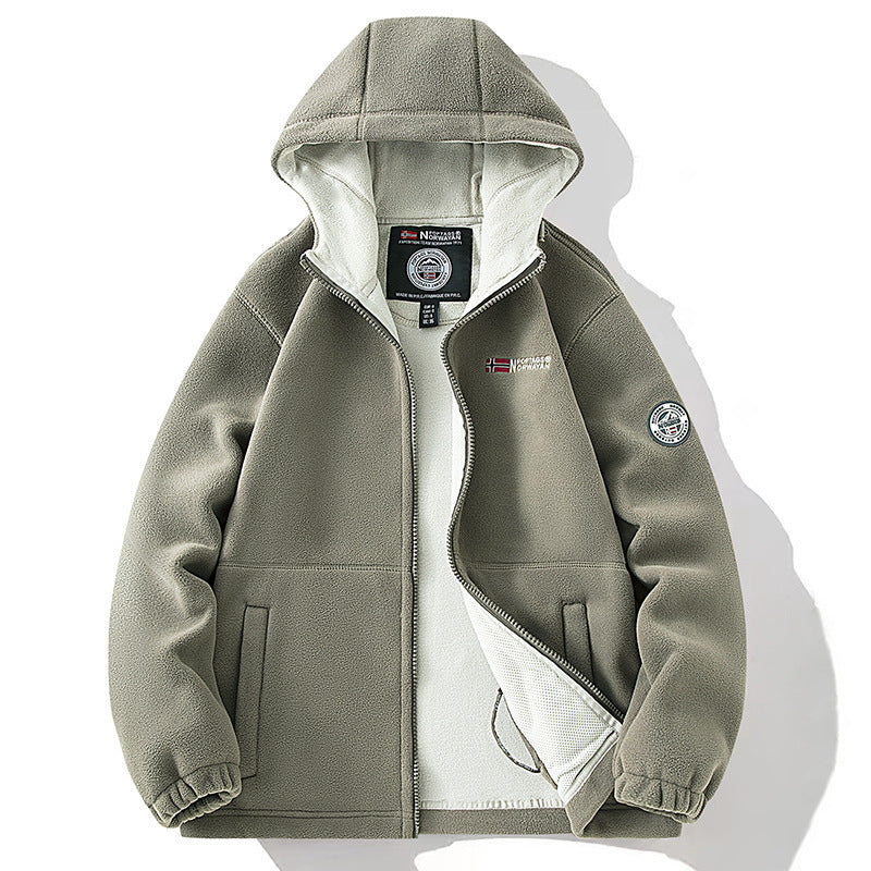 Damen Fleece-Kapuzenjacke mit wärmender Microfleece-Innenseite, durchgehendem Reißverschluss und Utility-Taschen Nord Taschen