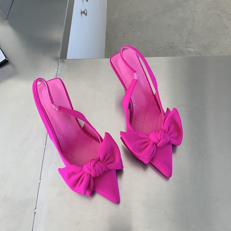 Damen Slingback Pumps mit verspieltem Schleifendesign