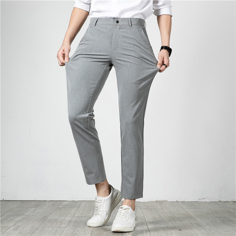 Herren Slim-Fit Stretch-Anzughose mit schmaler Knöchellänge Nord Taschen