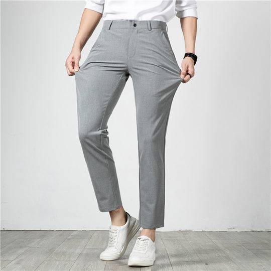 Herren Slim-Fit Stretch-Anzughose mit schmaler Knöchellänge Nord Taschen