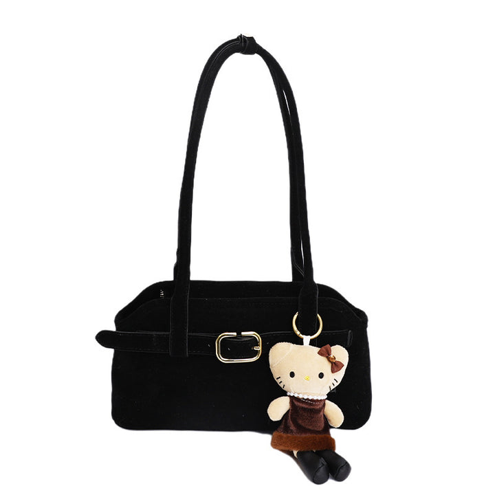 Damen Handtasche aus luxuriösem Veloursleder mit verstellbarem Schulterriemen Nord Taschen