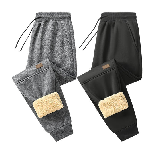 Herren Gefütterte Teddy-Fleece-Jogginghose mit elastischem Kordelbund & konischem Bein Nord Taschen